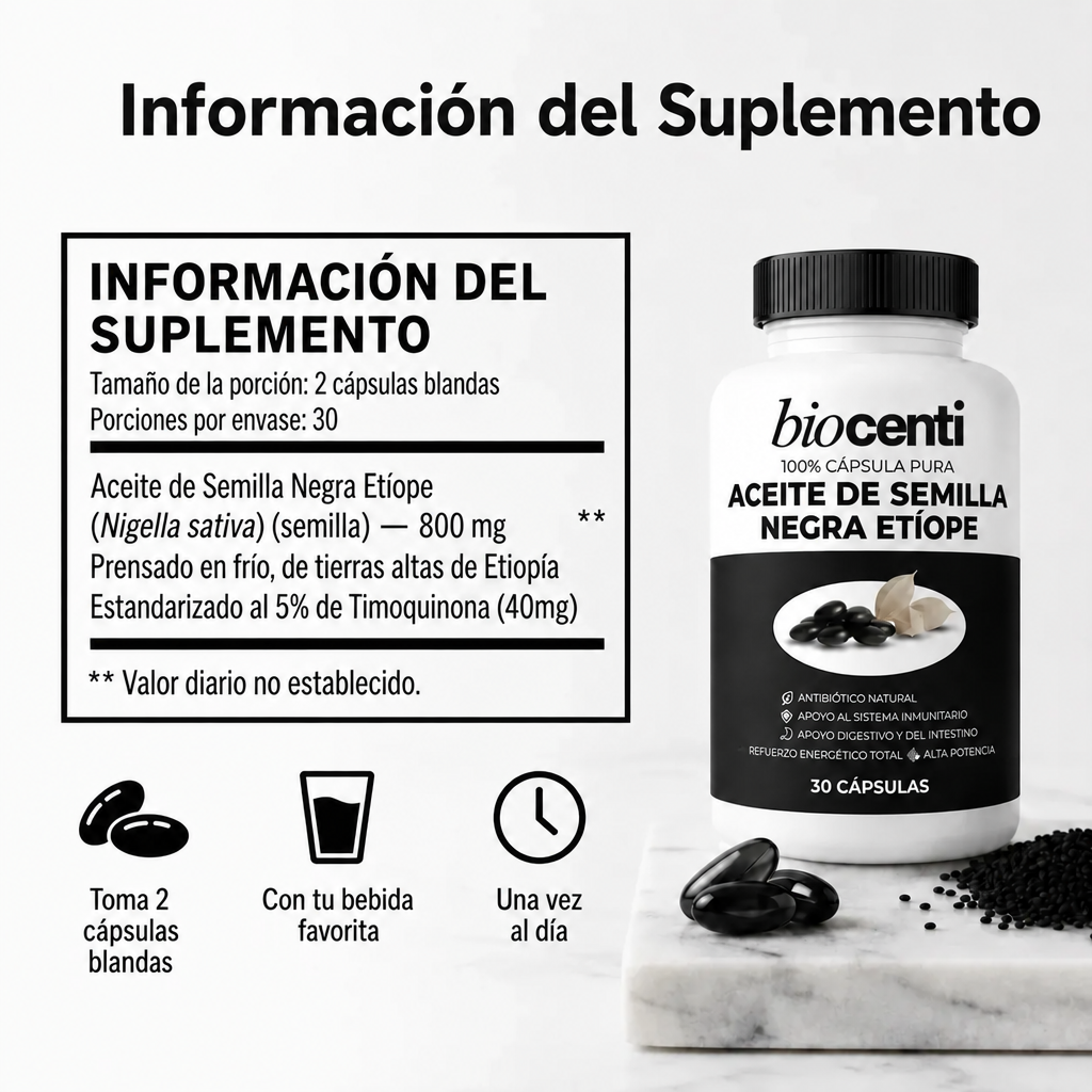 Aceie de Semilla Negra Etíope de Biocenti