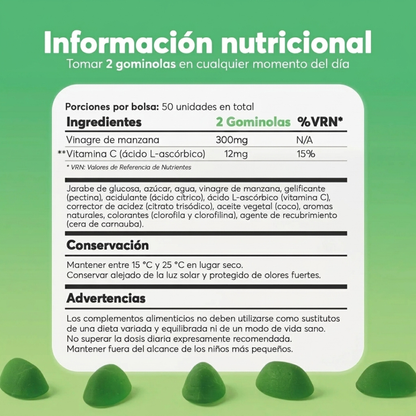 Gominolas de Vinagre De Manzana, Vitamina C y Pectina de Biocenti