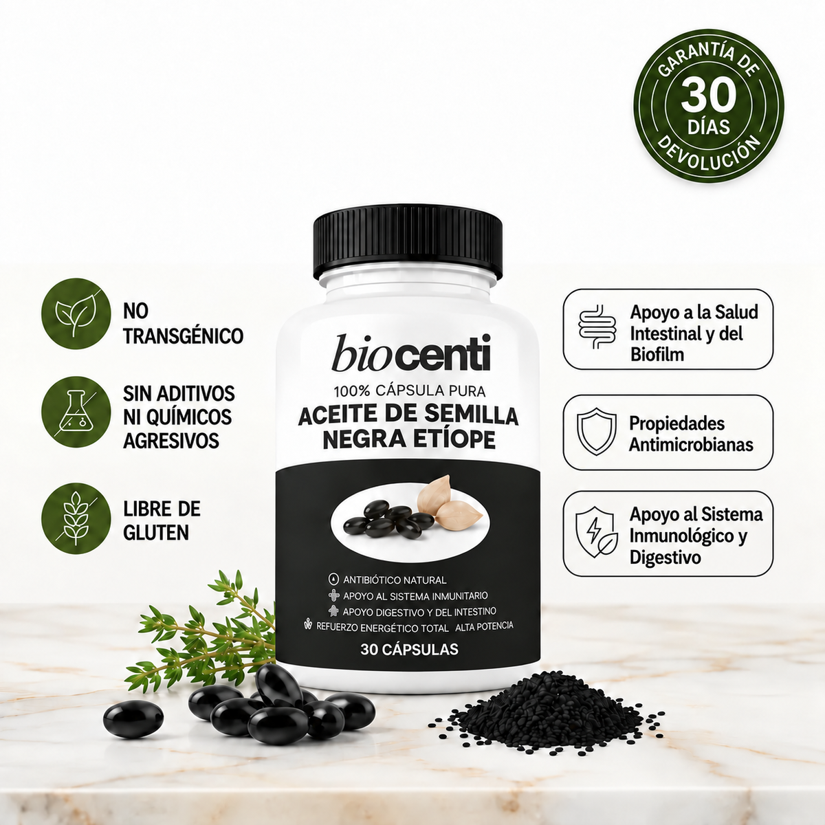 Aceie de Semilla Negra Etíope de Biocenti
