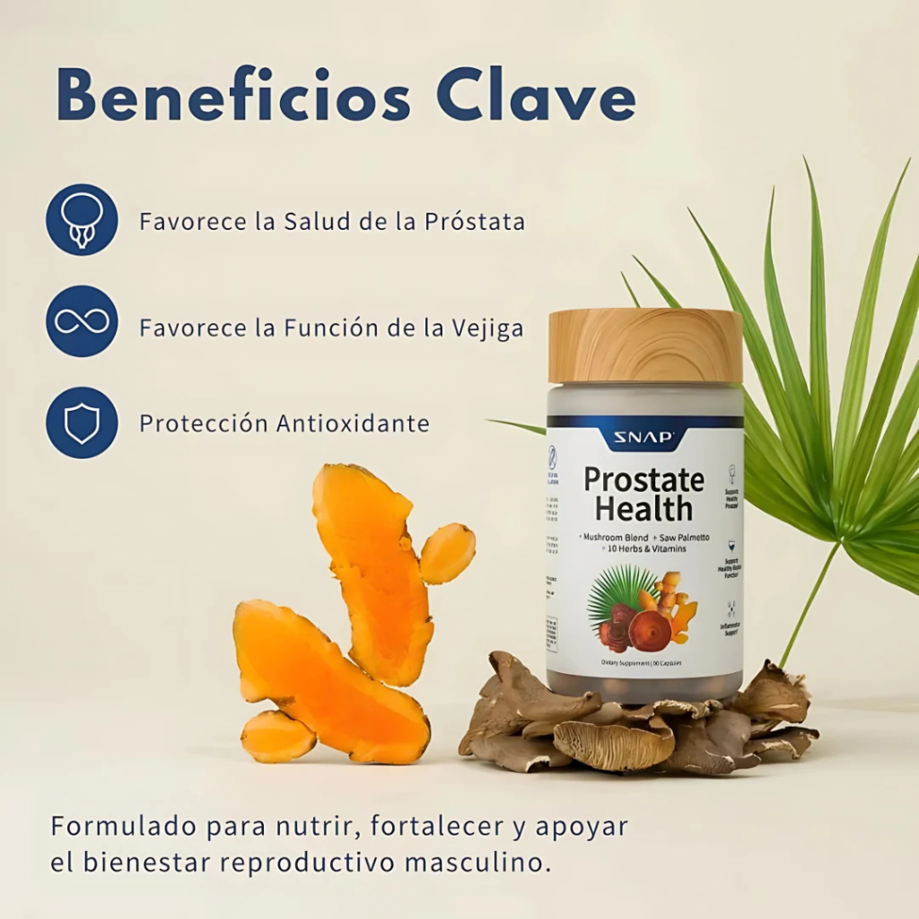 Prostate Health™ – Fórmula Natural para la Salud de la Próstata, Vejiga y Vitalidad Masculina (90 Cáp)