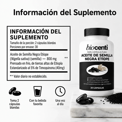 Aceie de Semilla Negra Etíope de Biocenti