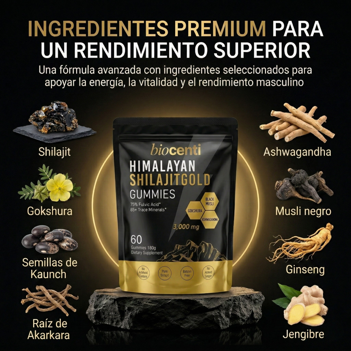 Biocenti | Gominolas de Shilajit del Himalaya