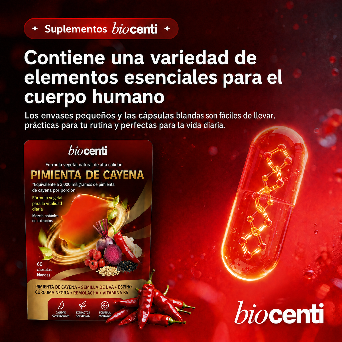 Fórmula Herbal de Cayena de Biocenti